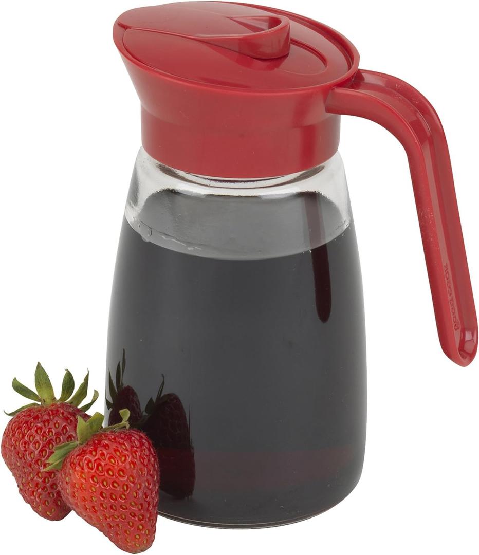 GoodCook Everyday 12 oz. Syrup Dispenser  Easy Pour Spout Waffle & Pancake Syrup Dispenser Container, Glass Syrup Bottle for Maple Syrup, Honey, Barbecue Sauce