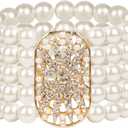 Cizoe 1920s Accessories Set for Women, Flapper Accessory Great Gatsby Costume Headband Flapper Necklace 20s Gloves (Ch)