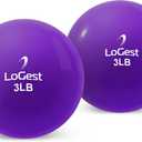 Logest Weighted Toning Exercise Balls Pair - Round Shape Medicine Ball  - Toning Muscle for Men & Women - Color-Coded Difficulty Levels (3LB - Pair)