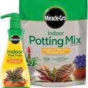 Miracle-Gro Indoor Potting Mix (6 qt.) and Indoor Plant Food (8 oz.) - Bundle for Growing and Fertilizing Houseplants