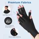 NURCOM Compression Arthritis Gloves, Carpal Tunnel, Tendinitis, Tendonitis, Single Glove for Left & Right Hand, Open Finger Black Large