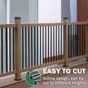 HYPERGIANT 105 Pack 36" Aluminum Deck Balusters, 3/4" Round Railing Spindles with Connectors and Screw, Hollow Metal Balusters for Railing, Black Stair Spindles