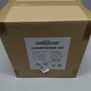 White and Rose Gold Party Supplies - 350 PCS Disposable Dinnerware Set - White Paper Plates Napkins Cups, Gold Plastic Forks Knives Spoon for Graduation, Birthday, Thanksgiving, Cocktail Party