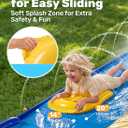 Sloosh Triple Water Slide with 3 BodyBoards, 22.5FT Lawn Water Slip Splash Pad Slide Summer Toy with Build in Advanced Sprinkler for Kids Adults Backyard Summer Water Fun
