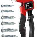 Molly Bolts for Drywall Plaster Walls (0.12"-1.28"), 34 PCS in 3 Sizes, Heavy Duty Hollow Wall Anchors with Setting Tool, Perfect for TVs, Curtain Rods, Mirrors, Towel Racks, Up to 55 lbs (Red)