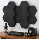 Acoustic Foam Panels, 3D Hexagon Dual Thickness 1.57" & 2.75" Sound Absorbing Tiles for Studio, Room, 10 Pack, 12" x 10" Black Decorative Art Paneles for Ceiling, Door, Pared, Walls, Home Decor
