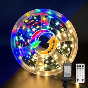 Anycosy Dual Color Change Lights, 165FT 500LED Outdoor/Indoor Waterproof Remote Control Xmas Tree String Lights - 8 Modes, Timer, Warm White/Multi Color