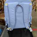 Kipling New Zea Metallic Blue Rolling Backpack with Retractable Strap and Laptop Compartment