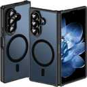 Hensinple for Samsung Galaxy Z Fold 6 Case Magnetic, Z Fold6 Case [Compatible with MagSafe][Slim Fit], Magnetic Charing Translucent Matte Back Shockproof Phone Case for Z Fold 6, Black