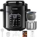 CARORI 9-in-1 Electric Pressure Cooker 6 Qt, Dual Inner Pots, Stainless Steel Pot and Non-Stick Pot, 12 Preset Cooking Programs with IMD Touchscreen, Safe Vent, Slow Cook, Rice Cook, Steam, Black
