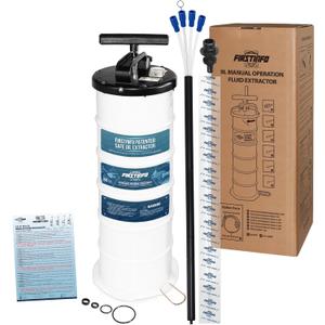 FIRSTINFO A1108H Patented Third Generation 9L Manual Oil Vacuum Extractor | Safety Pressure Gauge | 51 Inch Tube | 5 Tubes | Thinnest Tube | TAIWAN