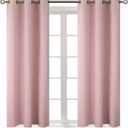 BGment Room Darkening Curtains 45 Inches Long - Grommet Thermal Insulated Drapes Window Treatment Curtains for Bedroom, 2 Panels, 38 x 45 Inch, Baby Pink
