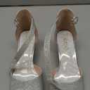 Girls Dress Shoes Closed Toe Chunky High Heels Ankle Strap Wedding Party Pump Shoes (3 Big Kid, Lovely Glitter Silver)