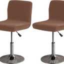 Bar Stool Covers Set of 2 Swivel Bar Stool Chair Velvet Protector Counter Height Chair Covers for Family Brown