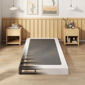 EMODA 4 Inch Twin Box Spring Heavy Duty Metal Mattress Foundation Bed Base with Fabric Cover, Easy Assembly