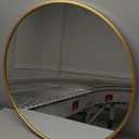 Gold Round Mirror, 24 Inch Round Bathroom Mirror, Gold Circle Mirror for Bathroom, Wall Decor for Living Room, Entry Way, Bedroom, Metal Framed