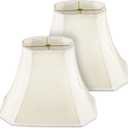 Glooglitter Set of 2 Bell Lamp Shade 6.25" x 8" Top 11" x 16" Bottom 12" High (Spider) Rectangle Cut Square Replacement Vintage Silk Lampshade for Table Floor Living Room Bedroom 6.25" x 8" Top 11" x 16" Bottom 12" High, White, 2