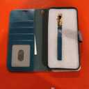 OCASE for iPhone 13 Pro Max Case Detachable Wallet Case with Card Holder, 2 in 1 Pu Leather Flip Folio with RFID Blocking Stand Wrist Strap Shockproof Phone Cover 6.7 Inch 2021, Peacock Blue