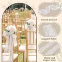 24 Pcs Lace Chair Sashes for Wedding Aisle Decorations Chair Bow Ribbons for Wedding Ceremony Bridal Shower Baby Shower Reception Party Banquet Ceremony Church Pew Decors (White)