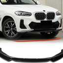 Front Bumper Lip Spoiler for BMW X3 X4 2022-2025 M Pack, Chin Air Splitter for G01/G02 LCI, 3rd gen xDrive sDrive 30i/20d/30d/M40i/M M Sport MP, Glossy Black