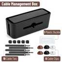 Bates- Cable Management Box, Small, Cable Organizer Box, Cord Organizer Box, Cable Box Organizer, Cord Management Box, Cord Hider Box, Cord Box for Wires on Floor, Power Strip Cover Box Baby Proof