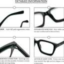 REAVEE 2 Pack Oversized Reading Glasses for Women Men Blue Light Blocking, Ladies Stylish Retro Square Large Computer Readers (Black/Grey 2.0x)