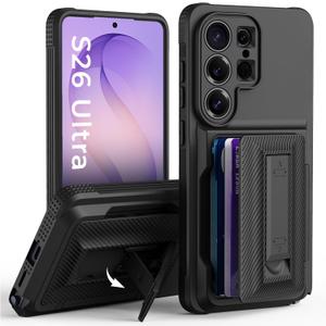 for Samsung Galaxy S26 Ultra Case Wallet with Card Holder (4-5Cards),[RFID Blocking][Kickstand][Military Drop Protection] Full Camera Protection Wallet Case for Samsung S26 Ultra Black