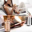 4 Pcs Book Lover Glass Cups with Lid and Straw Christmas Gifts for Bookish 16 oz Drinking Glasses Iced Coffee Cups Can Shape Mug Tumbler for Christmas Women Men Birthday Party Favor Gift