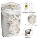 BIG FORTUNE Wall Mount Mailbox for House Outside Vintage Metal Door Mailbox Antique Style Nostalgic Charm Home Decor Garden Vintage English Cottage Decor Flower Patter (White)