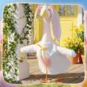 Easter Goose Outfit for Porch Goose, Bunny Porch Outfits Lawn Goose Clothing Costume for 23 Inch Outdoor Yard Garden (White)