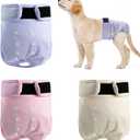 3 Pack Washable Female Dog Diapers,Reusable Diaper for Doggie,Highly Absorbent Dog Diaper,Adjustable Leakproof Puppy Diapers Skirt for Heat,Incontinence,Period Doggy Nappies L (L(15"-17"Waist))