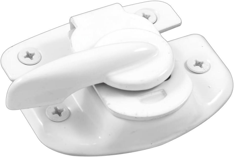 Prime-Line F 2618 Sash Lock, 1-3/4 and 1-1/2 In. Hole Centers, Fits Single/Double Hung Wood Windows, Stamped Steel, White-Painted, (Single Pack)
