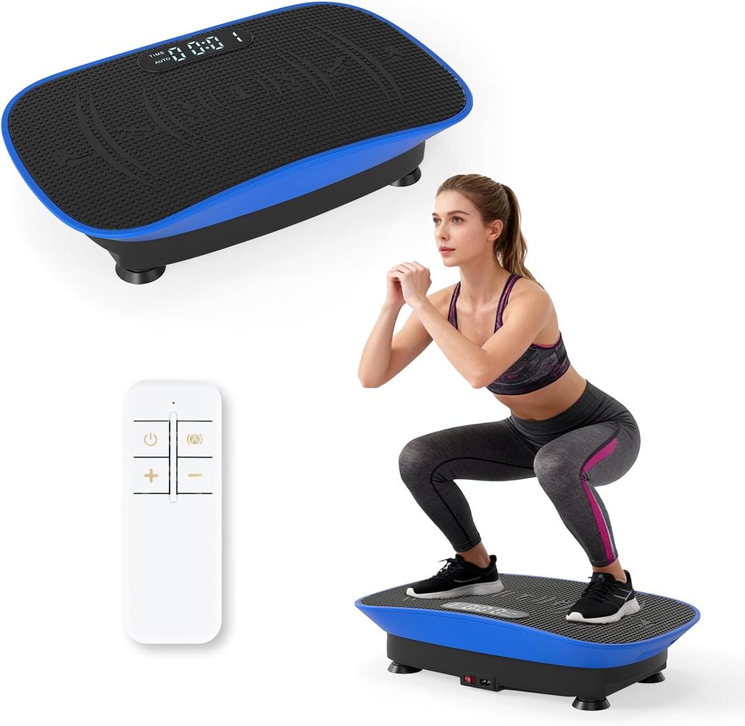 Vibration Plate Exercise Machine, Shake Vibrating Fitness Platform with Remote, 10 Speed, LED Display, Full Body Workout Shaker Machine Board for Lymphatic Drainage, Weight Loss