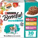 Beneful Purina Small Breed Wet Dog Food Variety Pack, IncrediBites With Real Beef, Chicken and Salmon - (Pack of 30) 3 Oz. Cans (EXP 08/01/27)