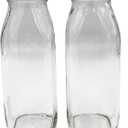 1 Pint / 16 oz Glass Beverage Bottles with Screw On Cap (Set of 2)