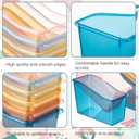 Geetery 12 Pcs Plastic Book Bins for Classroom, Semitransparent