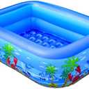 BaiaoInflatable Kiddie Swimming Pool for Adults and Kids, Blow Up Pool for Backyard, Garden, Indoor, or Summer Outdoor Play Water Happy Time (47"x, Two-layer)