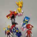 Toysvill Sonic the Hedgehog Big Action Figures (Set of 6 pcs), Collection Toys, Birthday Cake Decoration Party Supplies Cake Topper