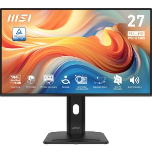 msi PRO MP275PG E14 27-inch IPS 1920 x 1080 (FHD) Gaming Office Monitor, 144Hz, Free-Sync, HDMI, DisplayPort, VGA Port, VESA Mountable, Height Adjustable, Tilt, Speaker, 4-Side Slim Bezel 1ms, Black