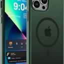 DEERLAMN Magnetic Matte Case for iPhone 14 Pro Max 6.7-Inch, [Compatible with MagSafe][Military Grade Drop Protection] Anti-Fingerprint Slim Translucent Shockproof Protective Phone Cover, Dark Green