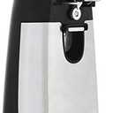 Amazon Basics 3-In-1 Electric Can Opener, Bottle Opener and Knife Sharpener, with Stainless Steel Blade, Magnetic Lid Holder, Automatic, Countertop, 50W, Black