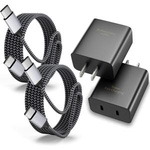 45W Charger iPhone 17 16 Pro Max,Long 6FT Dual Port Phone Charger USB C Super Fast Charge Block Fast Charging 6Foot USBC to C Nylon Braided Cable for iPhone 17/17 Air/16/16e/16 Pro/15 Pro/15 Plus/iPad