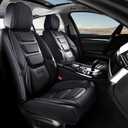 Coverado Car Seat Covers, Front Covers for Cars, Car Seat Cover Front Seats, Automotive Seat Cover, Waterproof, Leather Car Seat Cushion, Universal Interior Covers Seat Protectors for Most Cars Black