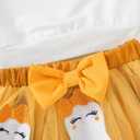 Toddler Girl Halloween Outfit Ghost/Pumpkin Sweatshirt+Embroidered Pattern Skirt 1-6Y (White)