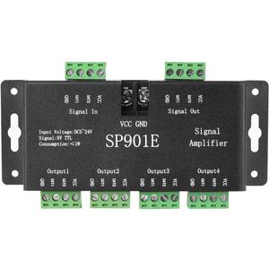 BTF-LIGHTING SP901E WS2812B WS2811 SPI Signal Amplifier Repeater for WS2813 SK6812 WS2815 WS2801 SK9822 etc All The RGB Addressable Strip Light and Dream Color Programmable LED Matrix Panel