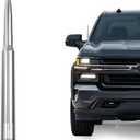 8 x American Flag Car Bullet Antenna Short Replacement for GM Chevy Silverado GMC Sierra 1500 2500 3500 HD Avalanche Denali, Anti Theft Design & Carwash Safe, Pickup Trucks Car Accessories (Chrome) 7inch
