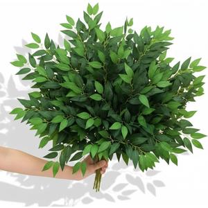 Eonflux 40pcs 68cm Artificial Ruscus Style Greenery Stems, Italian ruscus Greenery, Faux Greenery Garland for Wedding Arch Decor, Balloon Arch, Centerpieces, Home Floral ArrangementsChristmas Stems