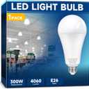 LED Light Bulb A23 300W Equivalent, Super Bright 4060 Lumen 5000k Cool Daylight White E26 Medium Base 33 Watt LED Bulb for Outdoor Indoor Lamp Area Garage Warehouse Workshop Street Backyard (1 Pack)