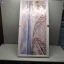 Framed Wall Art Seaside Boardwalk Scenery Ocean Canvas Wall Art Nature Artwork Wall Decor Blue and Beige Abstract Landscape Wall Art for Living Room Bedroom Office Home Decor 24"x48"