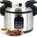 17.8QT Commercial Electric Pressure Cooker | 8-in-1 Multi Stainless Steel Rice Cooker with 24-Hour Preset | Slow Cooker wtih Temperature Control | LED Display | Commercial Food Warmer with Nonstick Inner Pot for Restaurants, Catering & Hotels